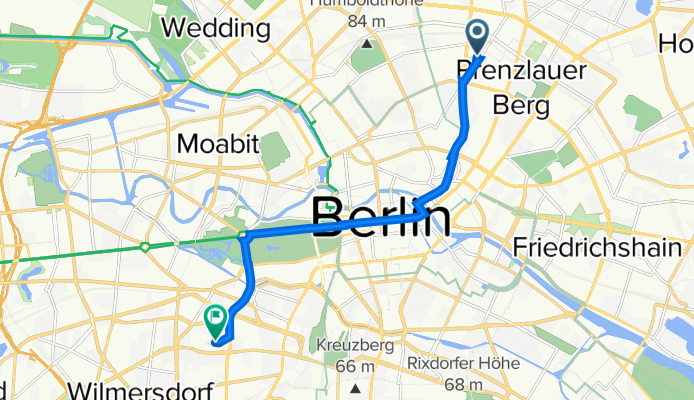 Pappelallee 68, Berlin nach Viktoria-Luise-Platz 4, Berlin