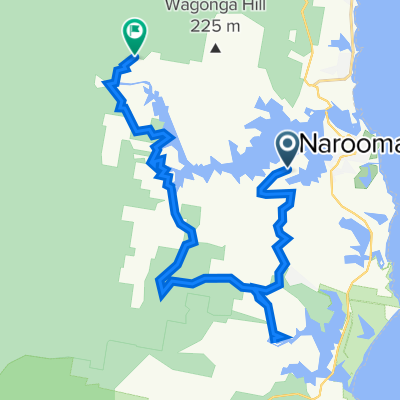 Route from 16–18 Treetops St, Narooma