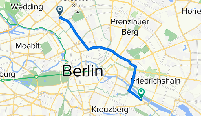 Reinickendorfer Straße 110a, Berlin nach Köpenicker Straße 183A, Berlin