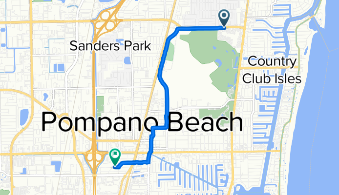 1350 E Copans Rd, Pompano Beach to 400–420 SW Second Ct, Pompano Beach