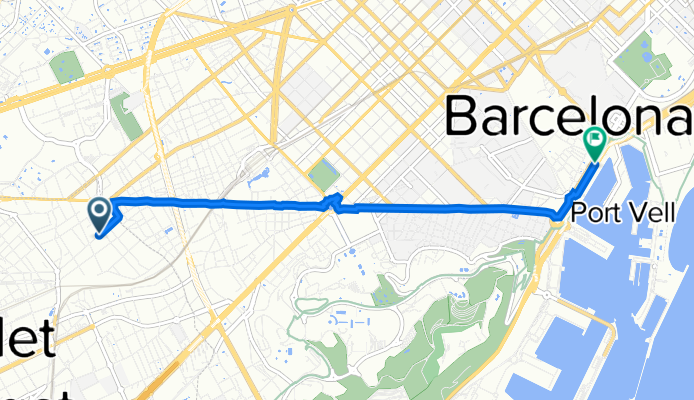 De Carrer Mas 45, L'Hospitalet de Llobregat a Carrer de Circumval·lació Tram Dos 29, Barcelona