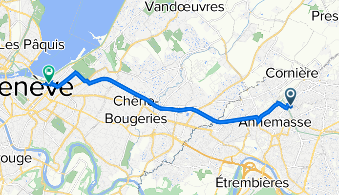 6 Avenue Florissant, Annemasse à Rue du Rhône 65, Genève