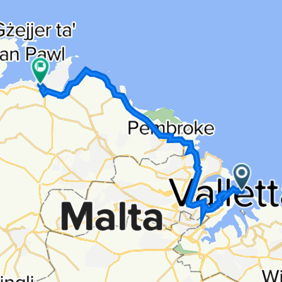 St. Elmo Place 17b, Il-Belt Valletta to Triq l-Ghabex 23, San Pawl il-Baħar