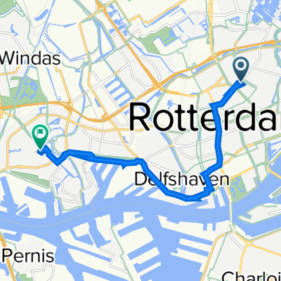 Vijverhofstraat 177A, Rotterdam naar Kortlandstraat 11C, Schiedam