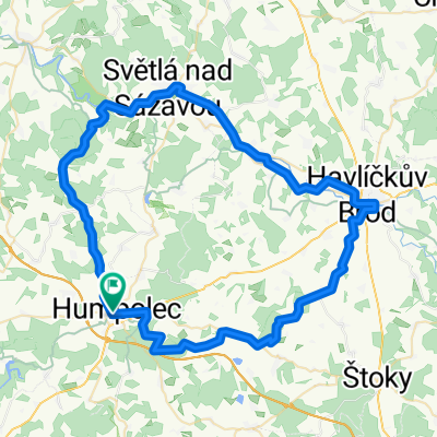 Humpolec-Rohule-Světlá nad Sázavou-Havlíčkův Brod-Lípa-Herálec-Plačkov-Humpolec