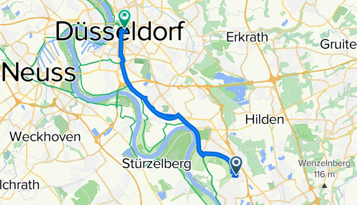 Paul-Löbe-Straße 10, Düsseldorf nach Dreischeibenhaus 1, Düsseldorf