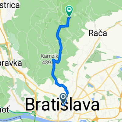 Bratislava - Koliba - Kamzík - pod Chlcom - Spariská - Vypálenisko