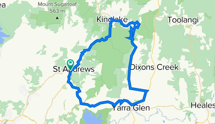 St Andrews-Yarra Glen-Kinglake loop 56 km
