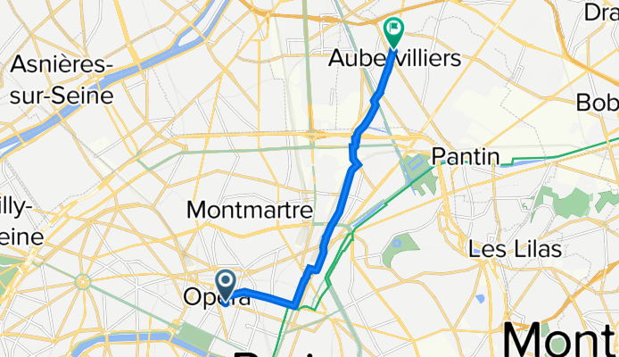 De Rue du 4 septembre 27, Paris à Rue des Noyers 17, Aubervilliers