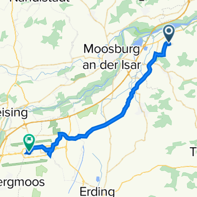 Route von Gartenstraße 17, Eching in Niederbayern