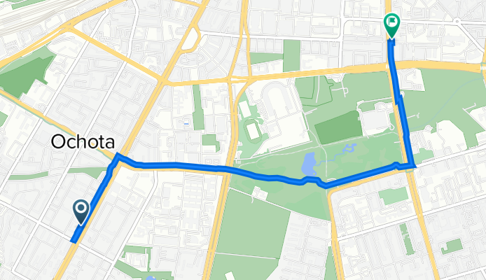 Grójecka 120, Warszawa do Aleja Niepodległości 218, Warszawa