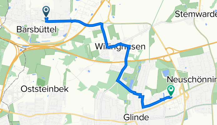 Königsberger Weg 1, Barsbüttel nach Biedenkamp 3, Glinde