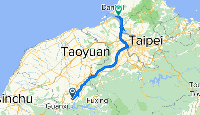 Zhongzheng Road Sankeng Section, Longtan District to No. 1 Zhongzheng Road, Danshuei District