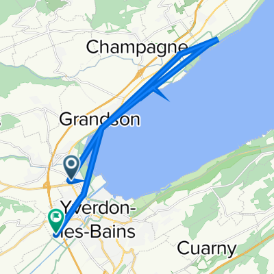 De Avenue de Grandson 72, Yverdon-les-Bains à Chemin du Mujon, Yverdon-les-Bains