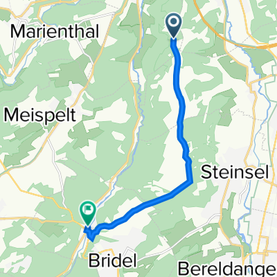 Route to Rue de Mersch 10, Kopstal