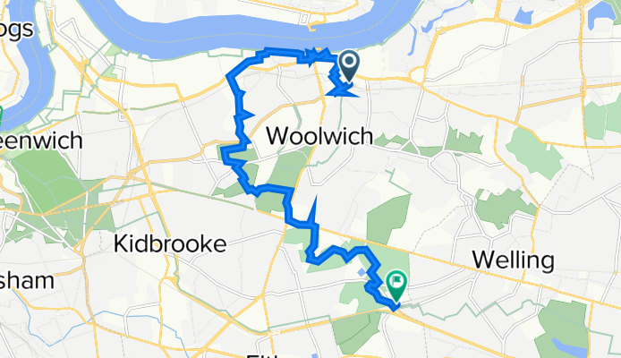 Woolwich Arsenal Station (Stop H) to Lingfield Crescent