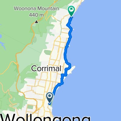 Route to Cliff Pde, Thirroul