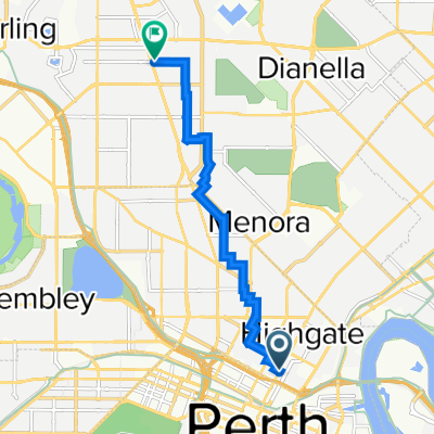 Biking from Perth to  Yokine to work
