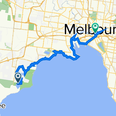 Point Cook to Flinders St, station. Melbourne
