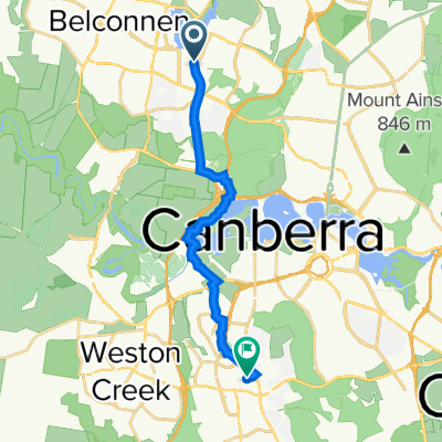 Eastern Valley Way after Emu Bank Dr, Belconnen to Bootle Place 24, Phillip