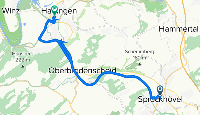 Hauptstraße 25, Sprockhövel nach Kleine Weilstraße 13A, Hattingen