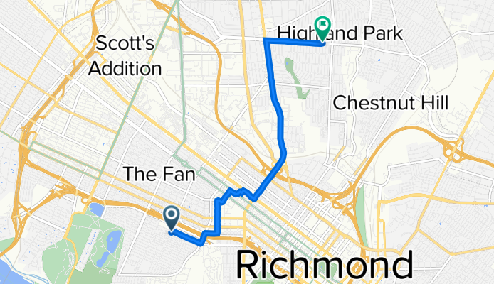 S Lombardy St, Richmond to 114 W Brookland Park Blvd, Richmond