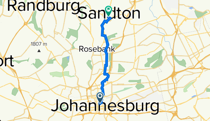 Eloff Street 88, Johannesburg to 5th Street 19, Sandton