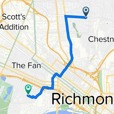121 W Brookland Park Blvd, Richmond to 1505 Claiborne St, Richmond