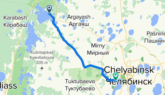 От Неизвестная дорога, Увильды до Изумрудная улица (мкр Вишневая Горка) 6, Западный