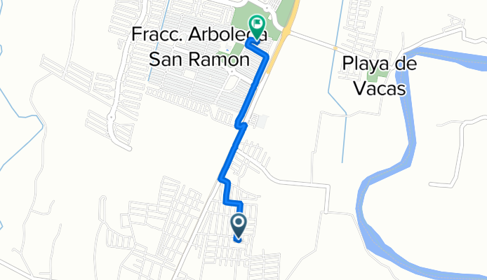 Ruta desde Calle Malinche, El Tejar