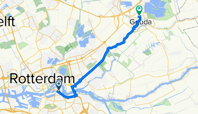 Spoorweghaven 116, Rotterdam naar Bleulandweg 10, Gouda