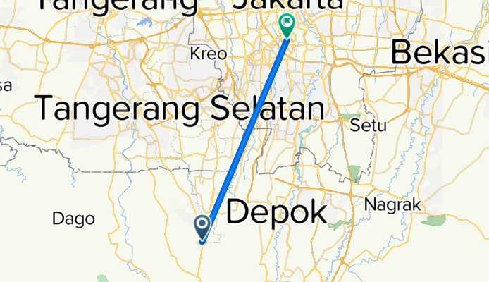 Pemagarsari, Kecamatan Parung to Jalan Haji Somad/Gg. Doel 37, Kecamatan Setiabudi