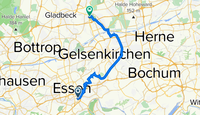 Semperstraße 53, Essen nach Zum Ehrenmal 25, Gelsenkirchen