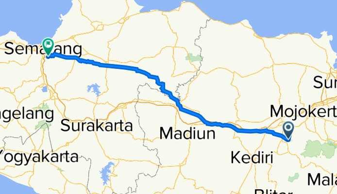 87JJ+4QC, Kecamatan Bareng to XF46+3CV, Kecamatan Tembalang