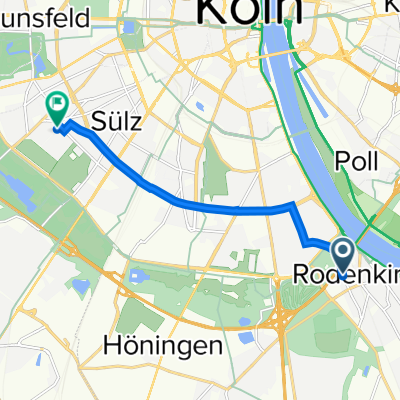 Konrad-Adenauer-Straße 15A, Köln nach Hermeskeiler Straße, Köln
