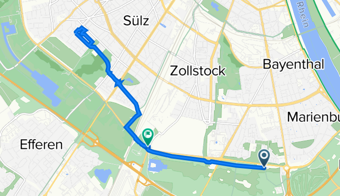 Militärringstraße, Köln nach Oberer Komarweg, Köln
