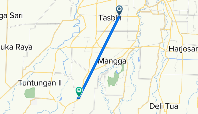 Jalan Doktor Mansyur 151, Kecamatan Medan Sunggal to FJX6+HG8, Kecamatan Medan Tuntungan