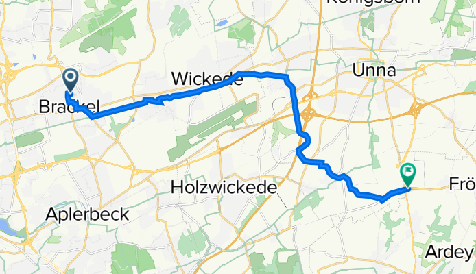 Flughafenstraße 69A, Dortmund nach Hubert-Biernat-Straße 2, Fröndenberg/Ruhr