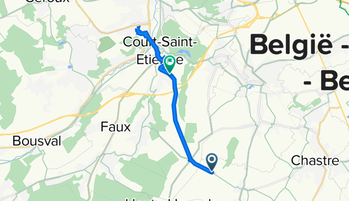 Rue de Court-Saint-Etienne 9–11, Chastre to Rue du Chenoy 24–40, Court-Saint-Etienne