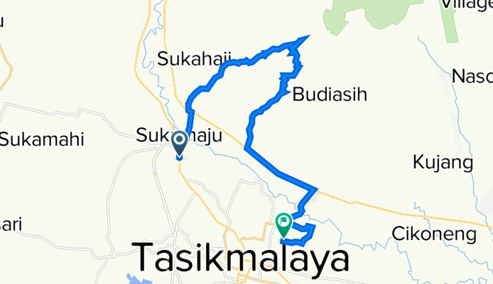 Jalan Raya Sumedang - Cibeureum 95, Kecamatan Indihiang to M6JM+4MH, Kecamatan Cipedes