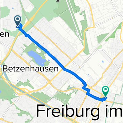 Moosgrund 11, Freiburg im Breisgau nach Friedrichstraße 51, Freiburg im Breisgau