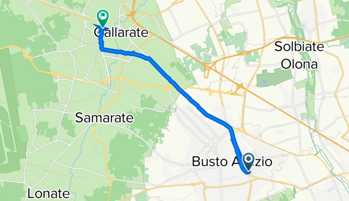 Da Viale Lombardia 6, Busto Arsizio a Viale Carlo Noè 33, Gallarate