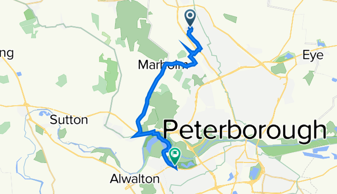 54 Cardinals Gate, Peterborough to Oundle Road, Orton Waterville, Peterborough