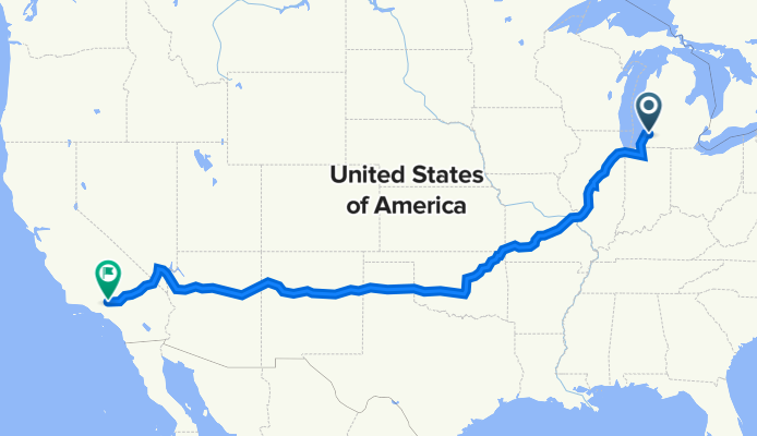 Michigan to California