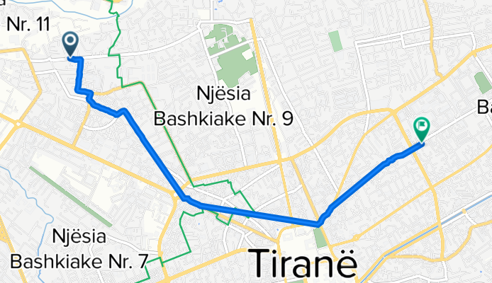 Rruga Marubi, Tirana to Rruga Kongresi i Manastirit, Tirana