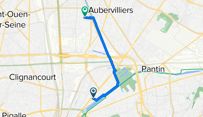 11 Rue de Rouen, Paris à 5 Rue de Saint-Gobain, Aubervilliers