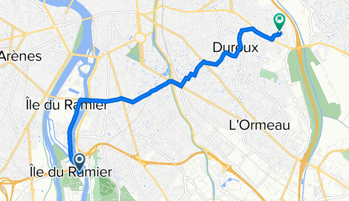 19 Chemin de la Loge, Toulouse à 9bis Rue de l'Indre, Toulouse