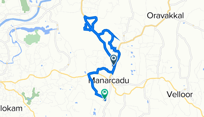 Route from Manarkadu Thiruvanchoor Road, Kottayam