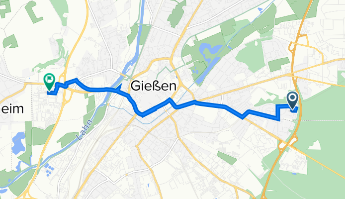 Eichendorffring 107, Gießen to Philipp-Reis-Straße 4, Gießen