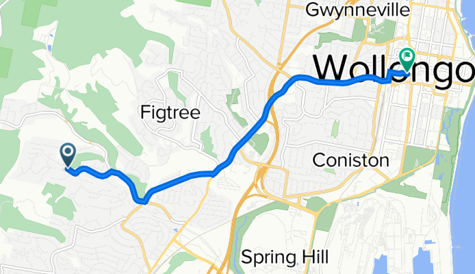 171 Derribong Dr, Cordeaux Heights to 3 Crown La, Wollongong